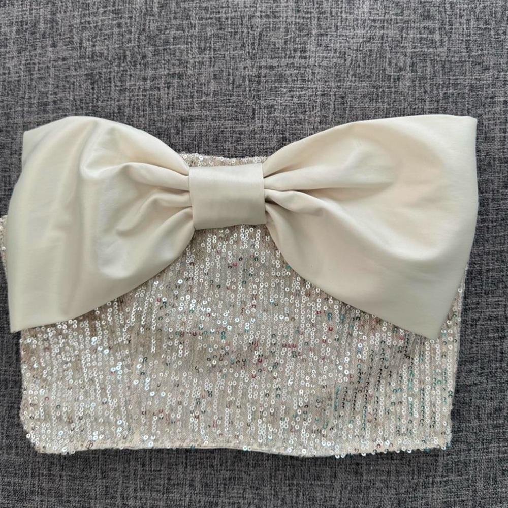 Wildfox Cream Sequin Bandeau Top